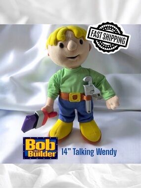 Bob the Builder Talking Wendy Plush Doll Playskool 2001 Works Well 14” FAST SHIP